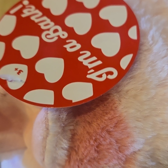 New Plush Piggy Bank with Hearts - Picture 7 of 8